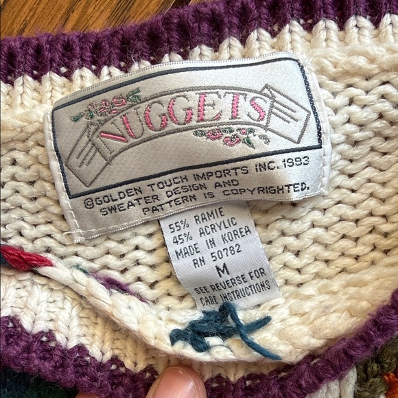 Vintage Multicolor Geometric Knit Sweater - Picture 4 of 4